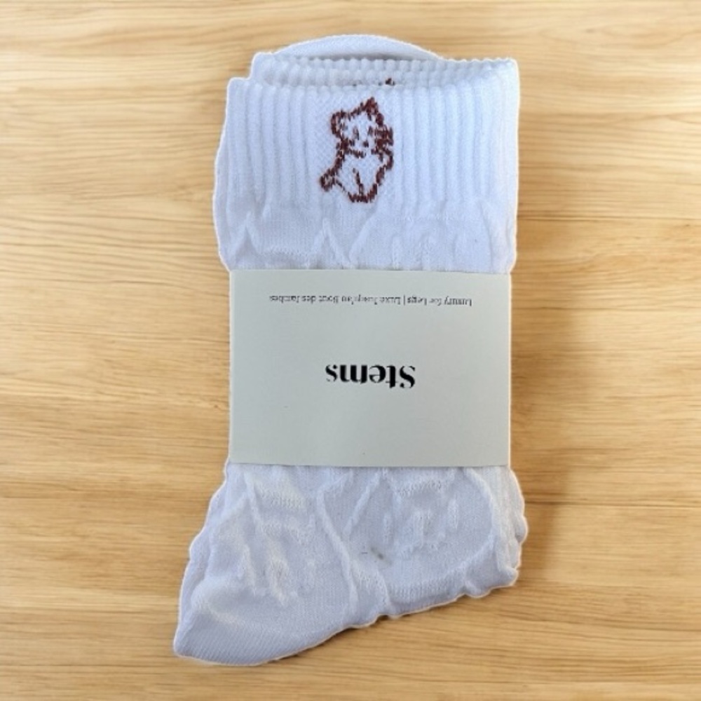 Stems White Socks - Pair of 2